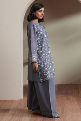SLATE PETALS -3PC EMBROIDERED LAWN SUIT
