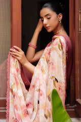 ROSEATE WHISPER-3PC EMBROIDERED LAWN SUIT
