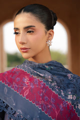 INDIGO DUSK-3PC EMBROIDERED LAWN SUIT