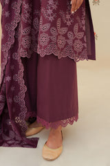 PLUM LUXE-3PC CHIKANKARI SUIT