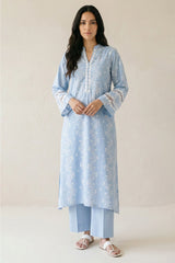 ETHEREAL BLUE-2 PIECE PRINTED LAWN SUIT