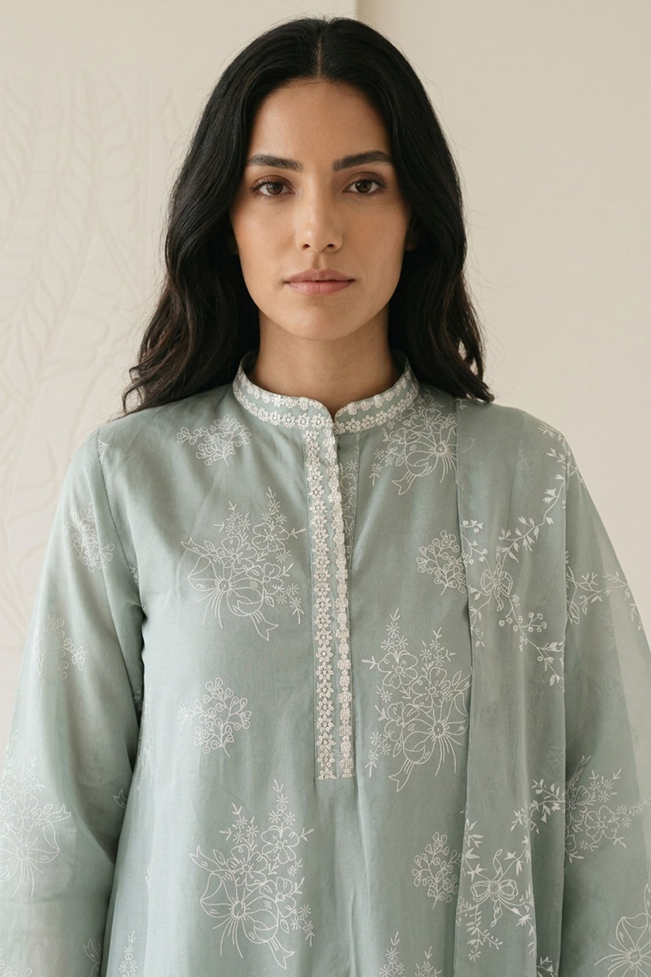 GREEN ESSENCE-3 PIECE PRINTED LAWN SUIT