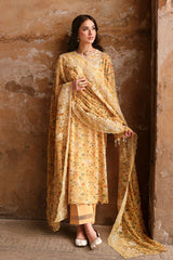 SUNLIT HUE-3PC PRINTED LAWN SUIT
