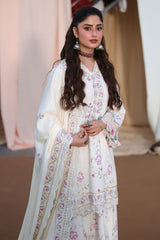 ALABASTER BLOOM-3PC KHADDAR EMBROIDERED SUIT