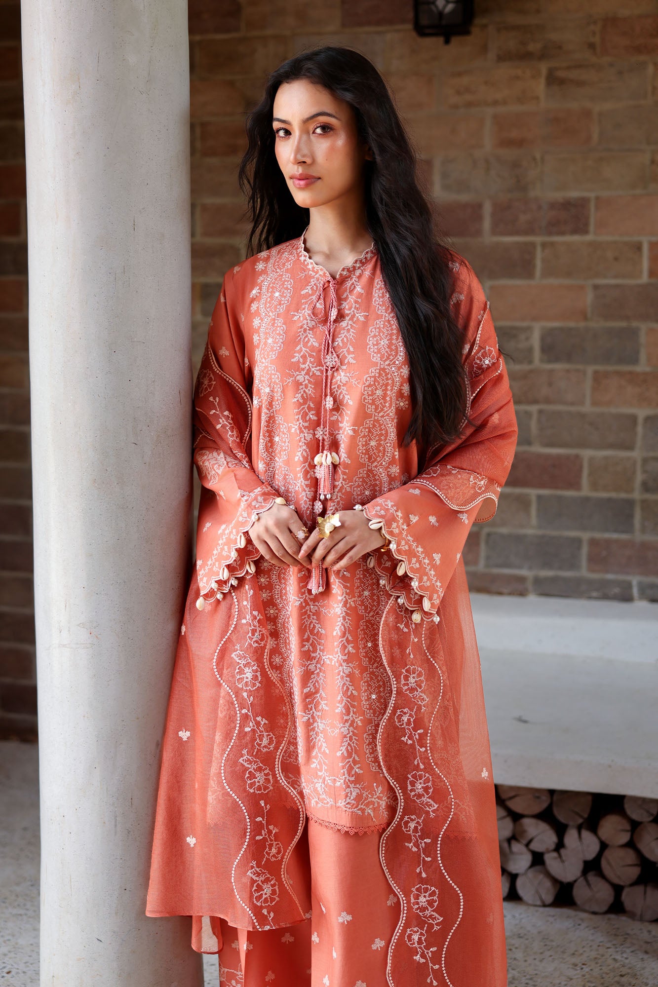 AMBER MIST-3PC EMBROIDERED LAWN SUIT