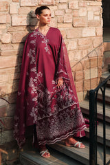 PLUM ESSENCE-3PC EMBROIDERED LAWN SUIT