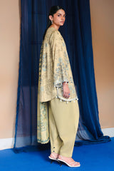 BLOOMING BLISS-3PC SATIN PRINTED SUIT