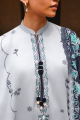 ETHNIC AZURE -3PC SATIN PRINTED SUIT