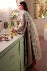 SAGE TINT-3PC EMBROIDERED LAWN SUIT