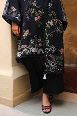 VELVET ONYX-3PC SATIN PRINTED SUIT