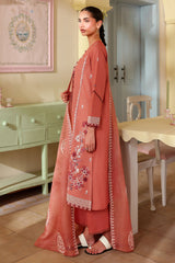 FADED RUST-3PC EMBROIDERED LAWN SUIT