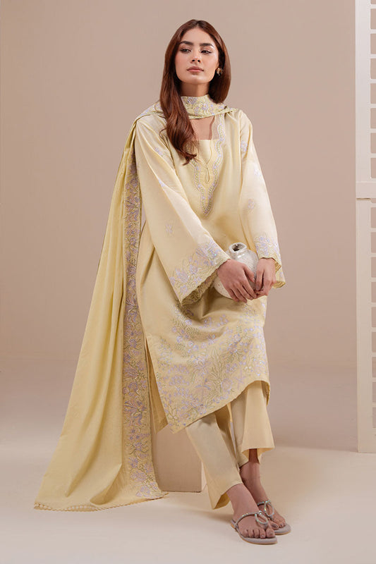 SOFT BUTTERCUP-3PC (SHIRT, TROUSER & DUPATTA)