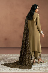 SMOKE GREEN-3PC (SHIRT, TROUSER & DUPATTA)