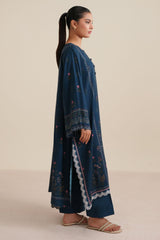 OCEAN DEEP -3PC LINEN PRINTED SUIT