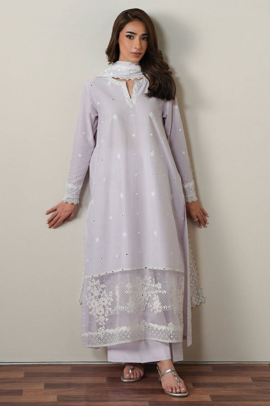 VIOLET DREAM-3PC EMBROIDERED SUIT