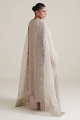 MISTY ASH -3PC SILK EMBROIDERED SUIT