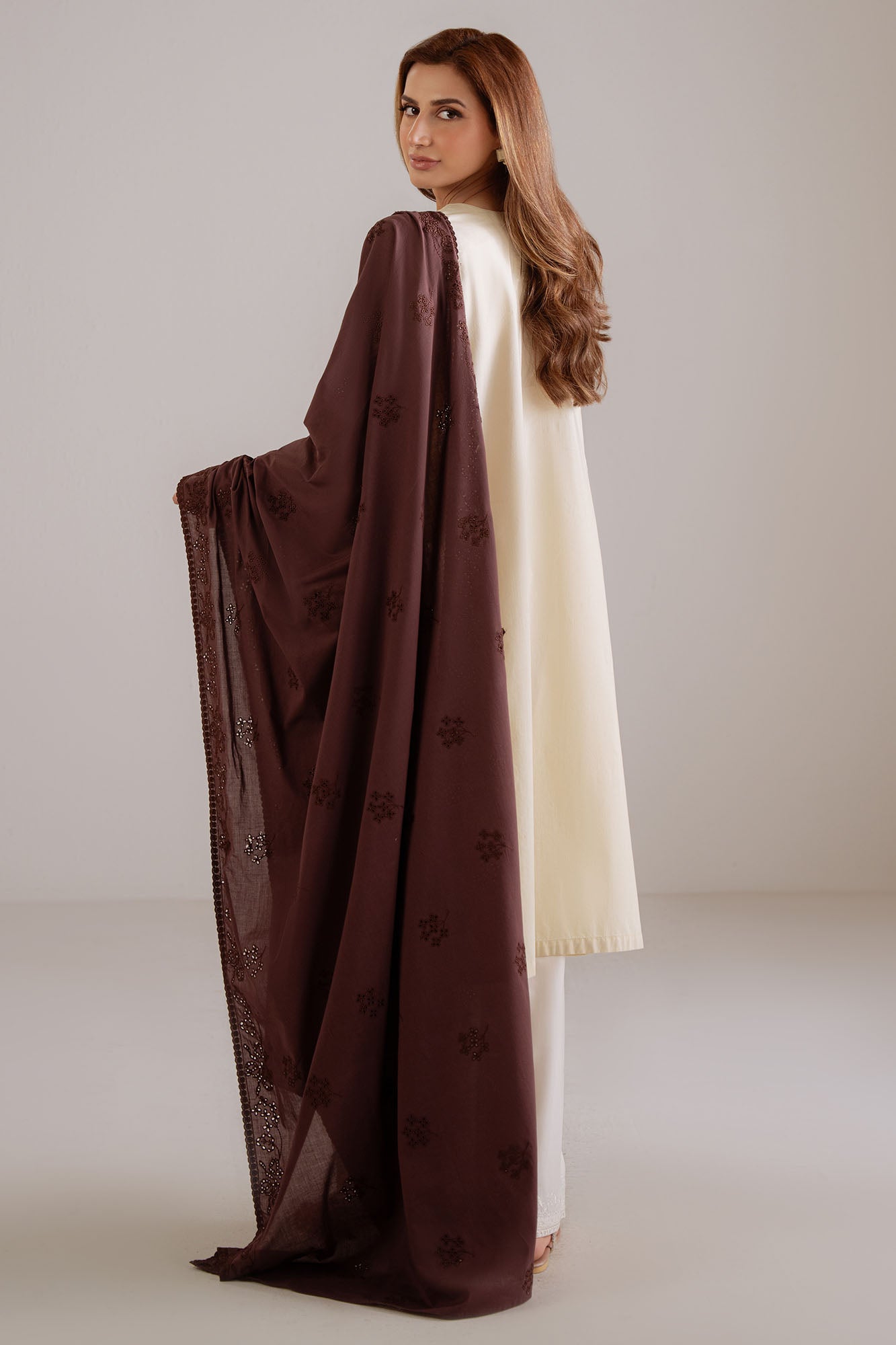 OBSIDIAN CREAM -2PC (SHIRT & DUPATTA)