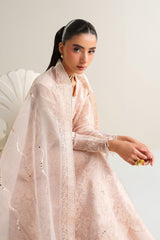 BLUSH SERENITY-4PC ORGANZA EMBROIDERED SUIT
