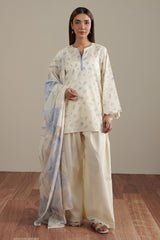 SNOW PETALS-2PC (SHIRT & DUPATTA)