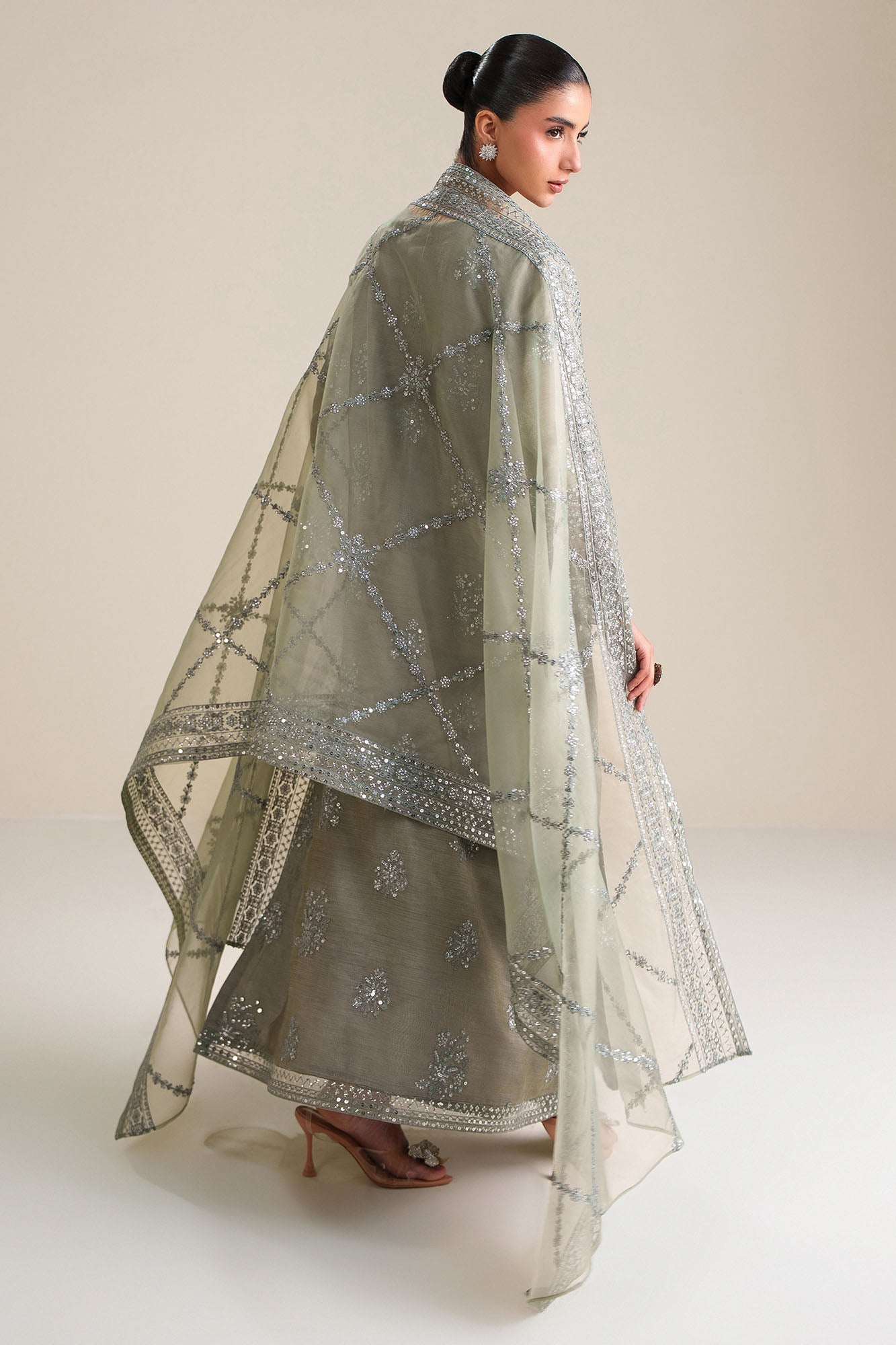 FOREST MIST-3PC SILK EMBROIDERED SUIT