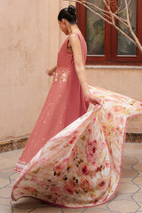 ROSEATE WHISPER-3PC EMBROIDERED LAWN SUIT