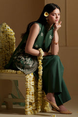 FOREST GREEN-3PC CHIKANKARI SUIT