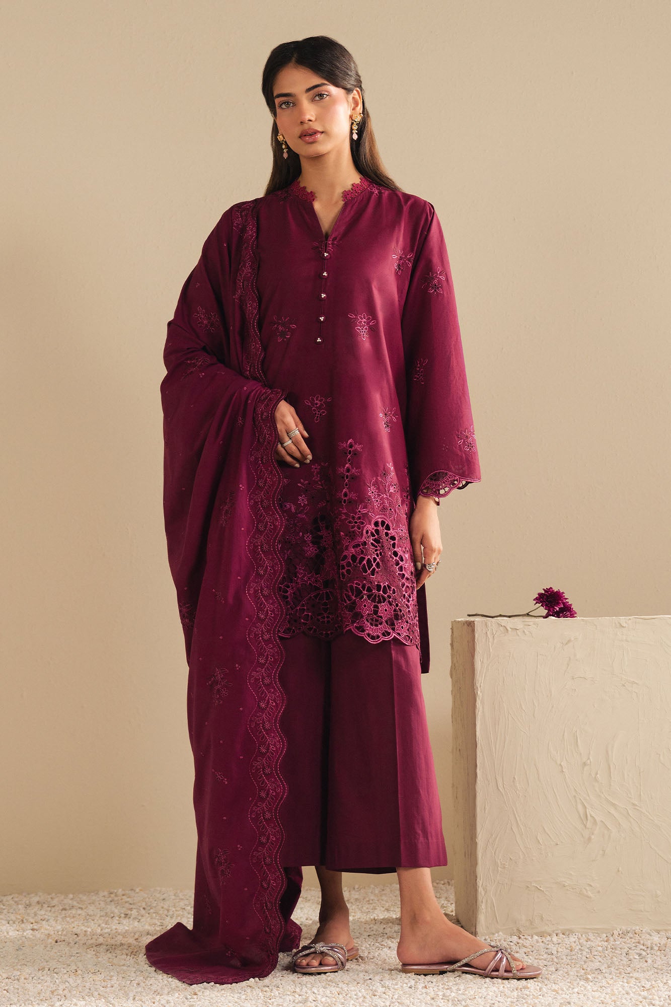 ORCHID DREAM-3PC (SHIRT,TROUSER & DUPATTA)
