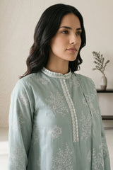 GREEN ESSENCE-3 PIECE PRINTED LAWN SUIT