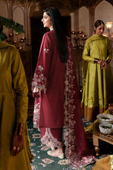 CRIMSON DRAPE-3PC EMBROIDERED LAWN SUIT