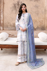 VINTAGE PETAL-3PC PRINTED LAWN SUIT
