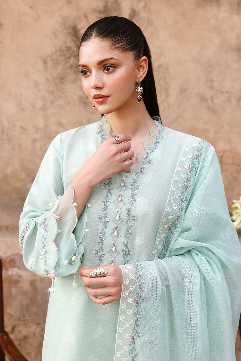 MISTY MINT-3PC EMBROIDERED LAWN SUIT