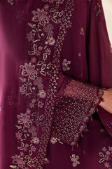 RUBY GARNET-4PC CHIFFON EMBROIDERED SUIT