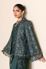DARK SEA-3PC SILK EMBROIDERED SUIT