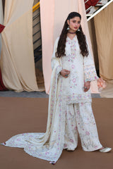 ALABASTER BLOOM-3PC KHADDAR EMBROIDERED SUIT