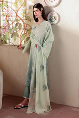 CLOUD GREEN-3PC PRINTED LAWN SUIT