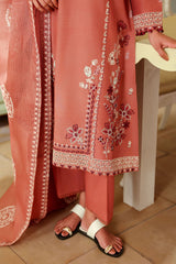 FADED RUST-3PC EMBROIDERED LAWN SUIT