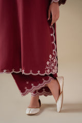 RED WINE-2PC (SHIRT & TROUSER)