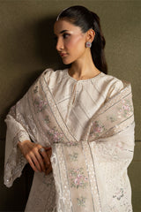 IVORY NOIR-4PC  FANCY YARN EMBROIDERED SUIT