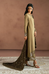 SMOKE GREEN-3PC (SHIRT, TROUSER & DUPATTA)