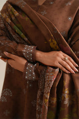 ANTIQUE CHARM-3PC KHADDAR PRINTED SUIT