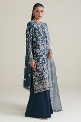 ROYAL MIDNIGHT -3PC SILK EMBROIDERED SUIT