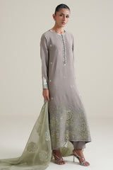 RADIANT JADE -3PC SILK EMBROIDERED SUIT