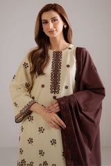 OBSIDIAN CREAM -2PC (SHIRT & DUPATTA)