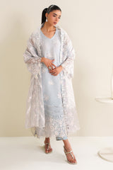ICE BLUE CHARM -3PC (SHIRT, TROUSER & DUPATTA)