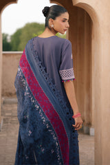 INDIGO DUSK-3PC EMBROIDERED LAWN SUIT