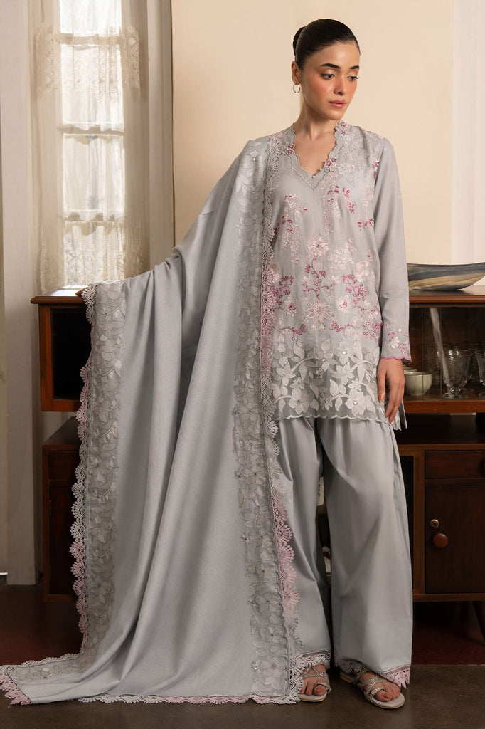 FLORAL SYMPHONY-3PC EMBROIDERED SUIT