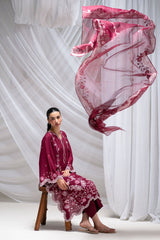 CRIMSON-3PC (SHIRT, TROUSER & DUPATTA)