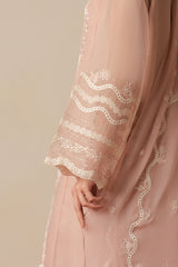 CREAM BLUSH -3PC (SHIRT, TROUSER & DUPATTA)