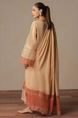 LIGHT TAUPE-3PC (SHIRT, TROUSER & DUPATTA)