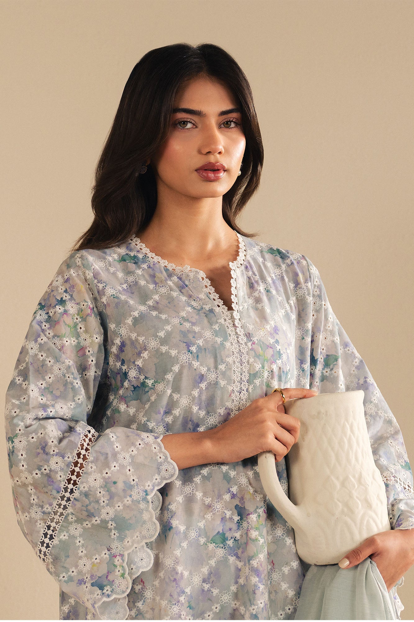 VIOLET SPLASH-2PC (SHIRT & DUPATTA)